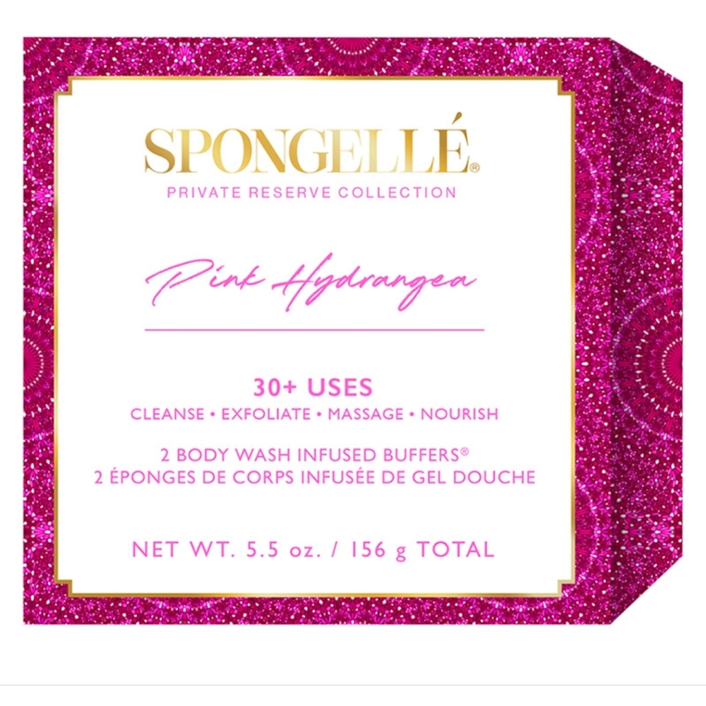 NWT! Spongelle Pink Hydrangea! 2 pack- 30+ uses!